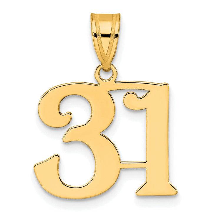 Lovely Rita's Pendants & Charms 14k Yellow Gold Polished Finish Number 31 Charm Pendant