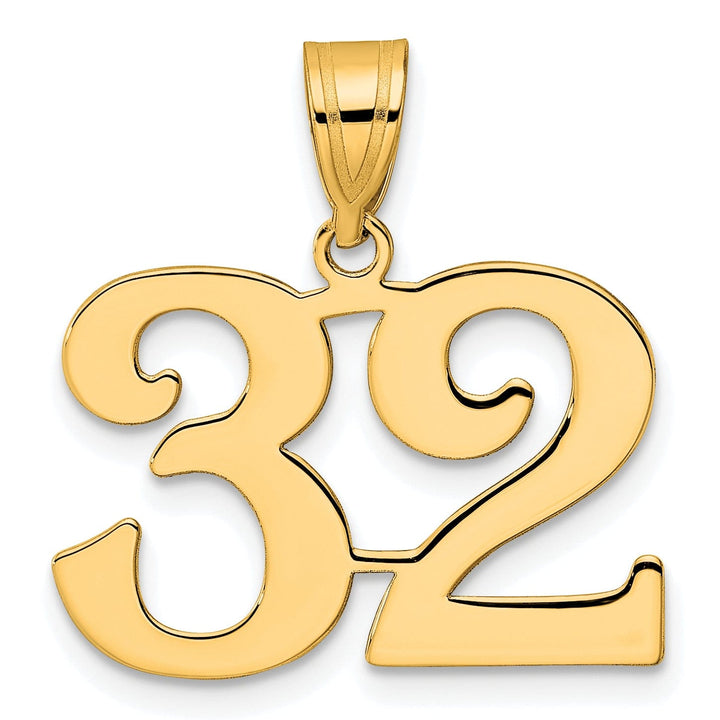 Lovely Rita's Pendants & Charms 14k Yellow Gold Polished Finish Number 32 Charm Pendant