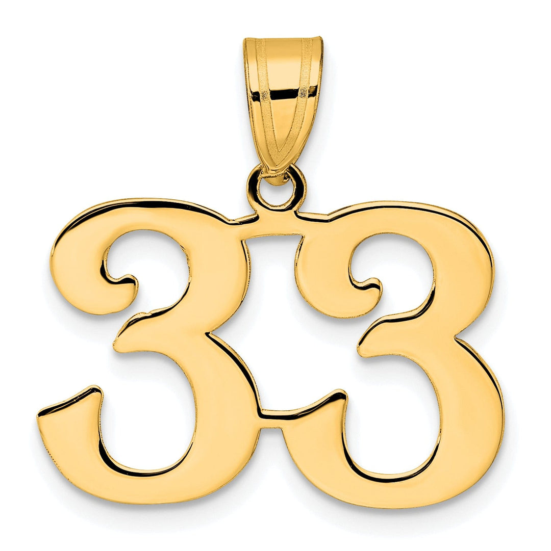 Lovely Rita's Pendants & Charms 14k Yellow Gold Polished Finish Number 33 Charm Pendant