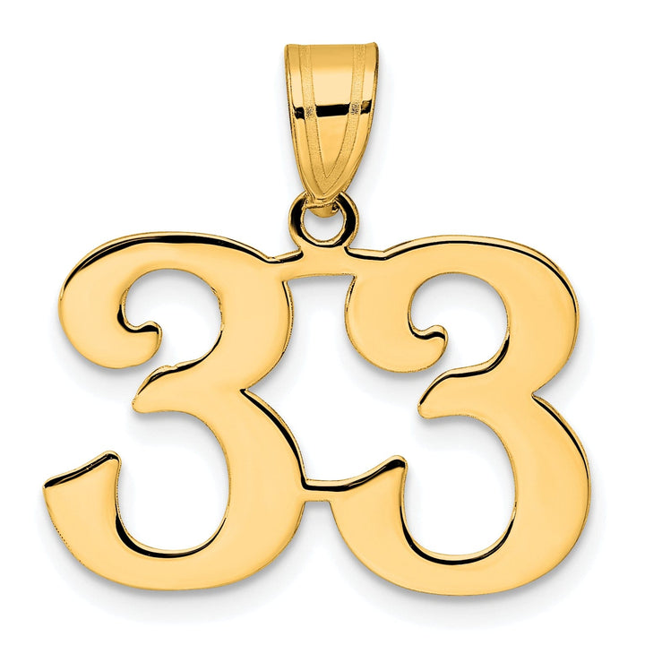 Lovely Rita's Pendants & Charms 14k Yellow Gold Polished Finish Number 33 Charm Pendant