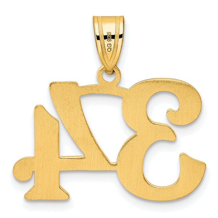 Lovely Rita's Pendants & Charms 14k Yellow Gold Polished Finish Number 34 Charm Pendant