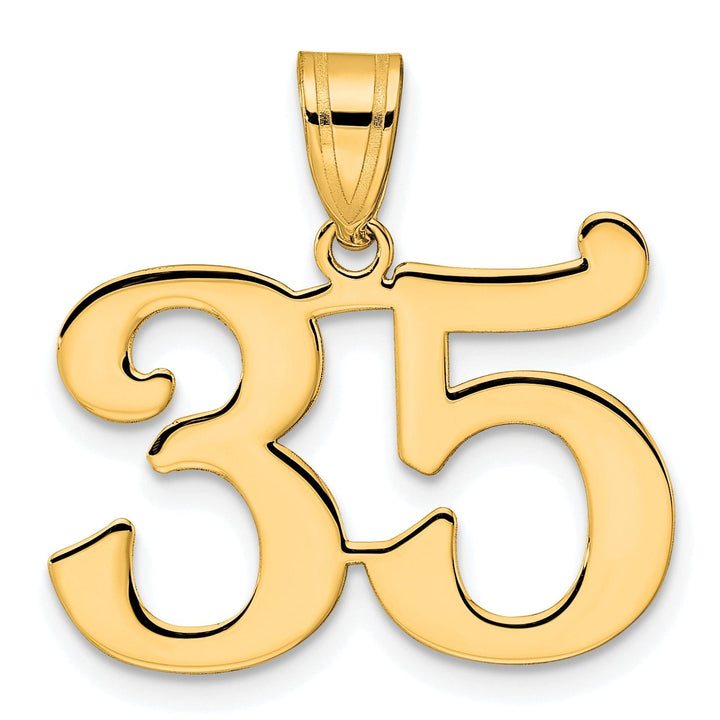 Lovely Rita's Pendants & Charms 14k Yellow Gold Polished Finish Number 35 Charm Pendant
