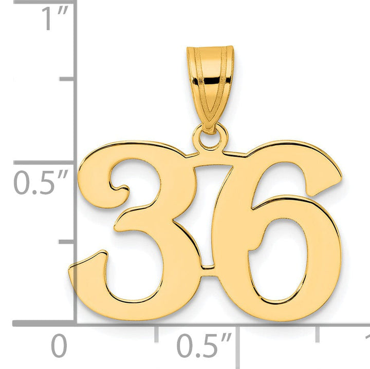Lovely Rita's Pendants & Charms 14k Yellow Gold Polished Finish Number 36 Charm Pendant
