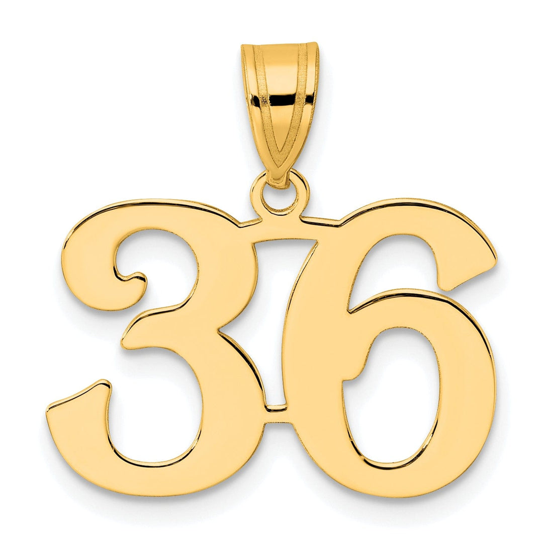 Lovely Rita's Pendants & Charms 14k Yellow Gold Polished Finish Number 36 Charm Pendant