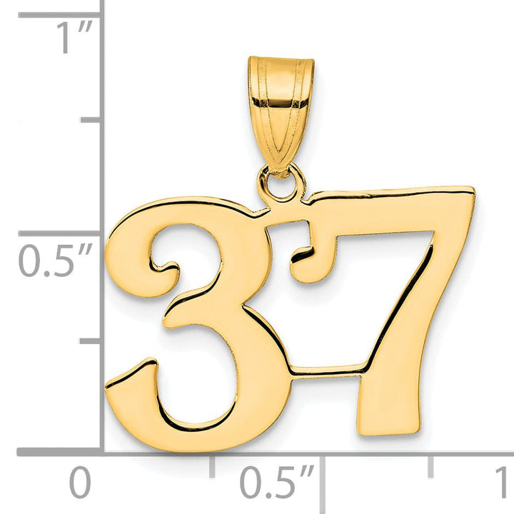 Lovely Rita's Pendants & Charms 14k Yellow Gold Polished Finish Number 37 Charm Pendant