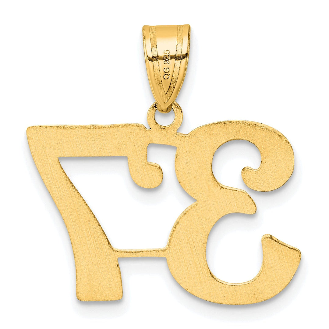 Lovely Rita's Pendants & Charms 14k Yellow Gold Polished Finish Number 37 Charm Pendant