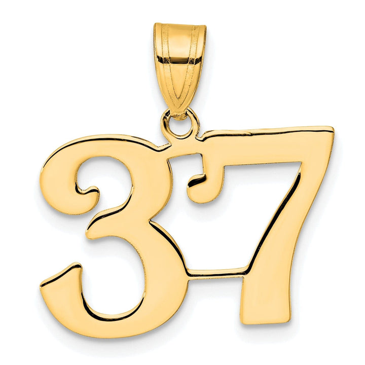 Lovely Rita's Pendants & Charms 14k Yellow Gold Polished Finish Number 37 Charm Pendant