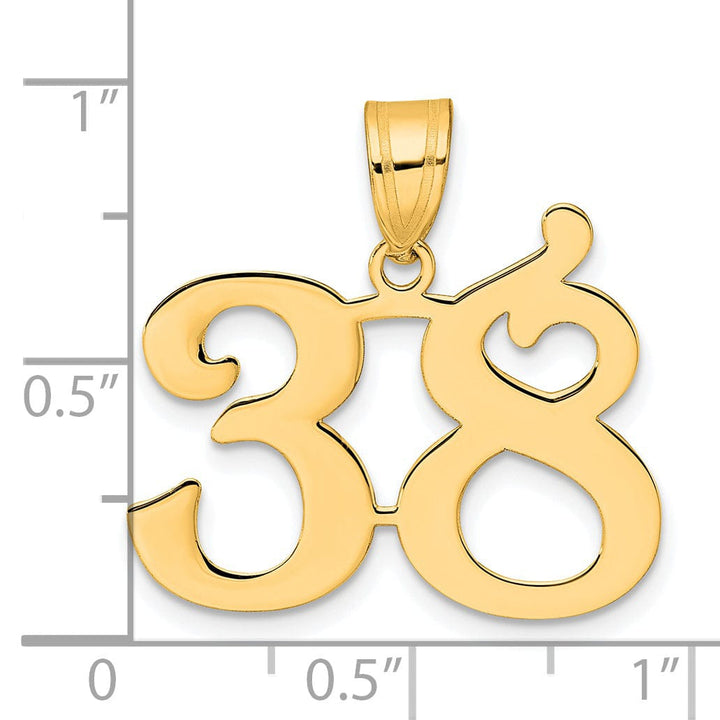 Lovely Rita's Pendants & Charms 14k Yellow Gold Polished Finish Number 38 Charm Pendant