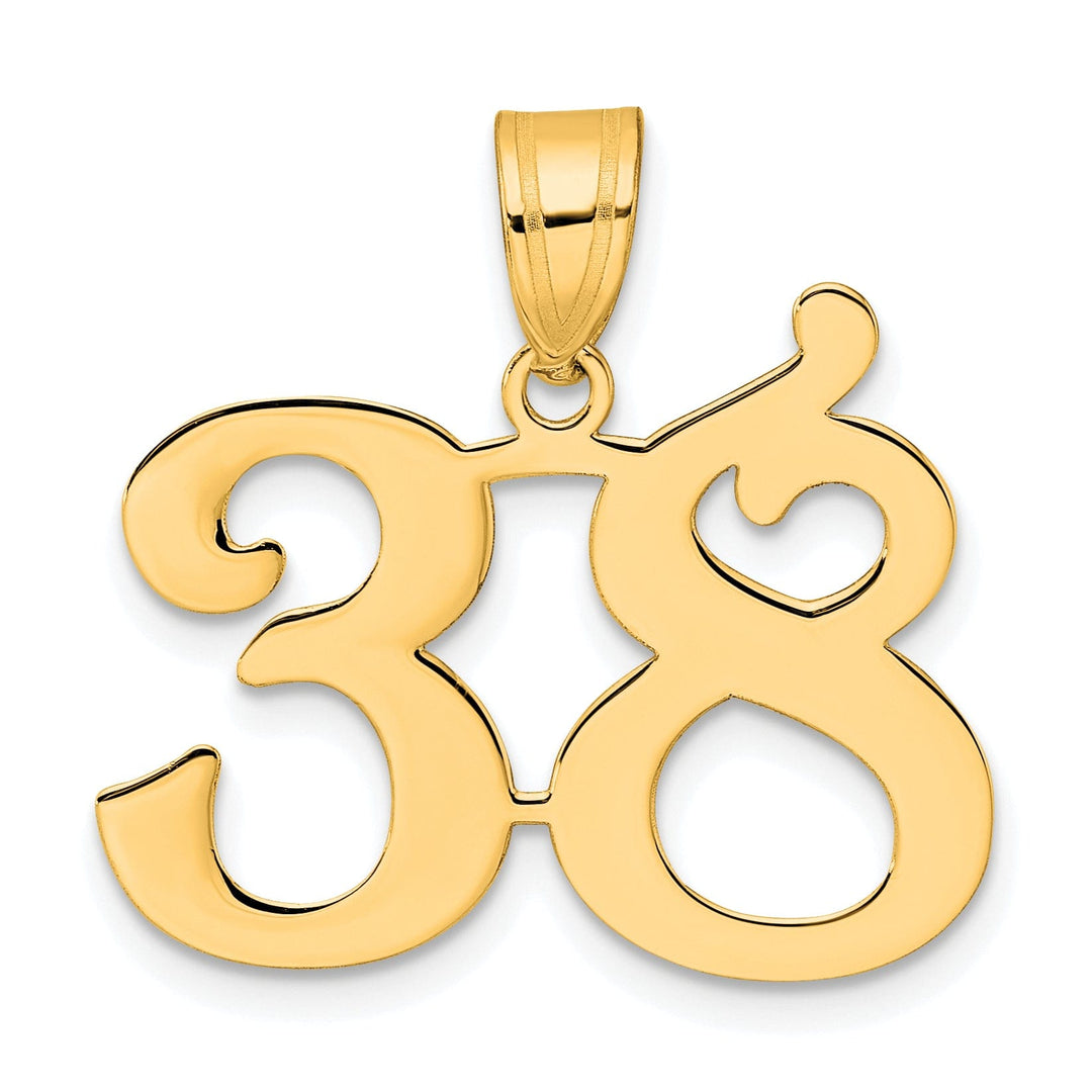 Lovely Rita's Pendants & Charms 14k Yellow Gold Polished Finish Number 38 Charm Pendant