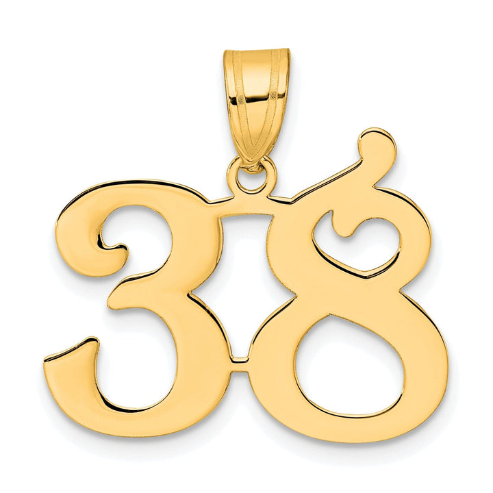 Lovely Rita's Pendants & Charms 14k Yellow Gold Polished Finish Number 38 Charm Pendant