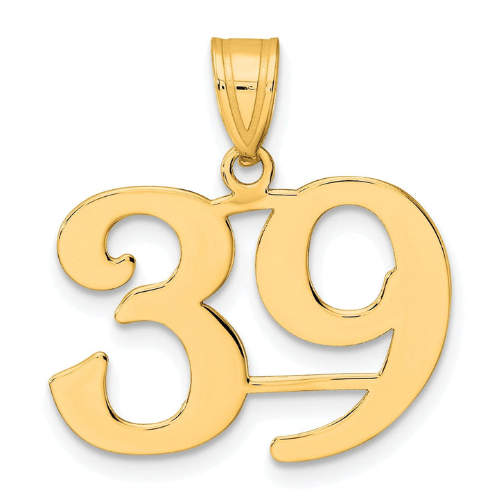 Lovely Rita's Pendants & Charms 14k Yellow Gold Polished Finish Number 39 Charm Pendant