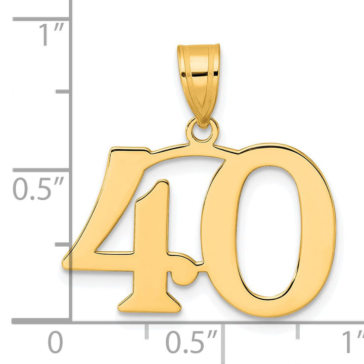 Lovely Rita's Pendants & Charms 14k Yellow Gold Polished Finish Number 40 Charm Pendant