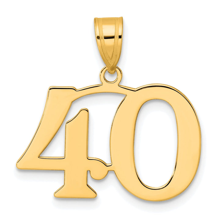 Lovely Rita's Pendants & Charms 14k Yellow Gold Polished Finish Number 40 Charm Pendant