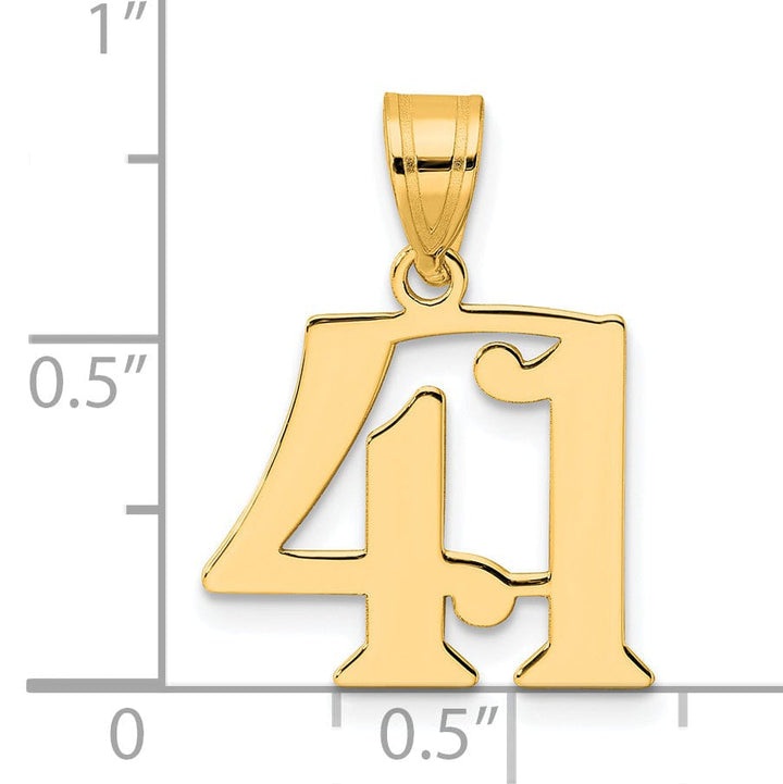 Lovely Rita's Pendants & Charms 14k Yellow Gold Polished Finish Number 41 Charm Pendant