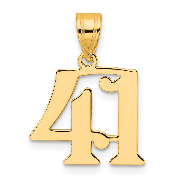 Lovely Rita's Pendants & Charms 14k Yellow Gold Polished Finish Number 41 Charm Pendant