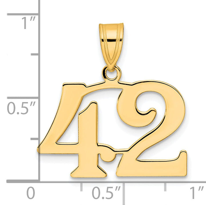 Lovely Rita's Pendants & Charms 14k Yellow Gold Polished Finish Number 42 Charm Pendant