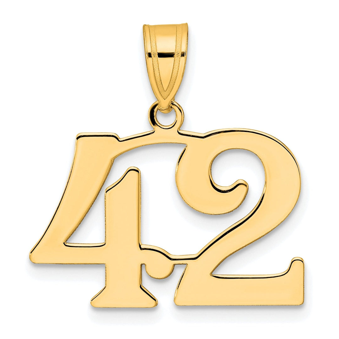Lovely Rita's Pendants & Charms 14k Yellow Gold Polished Finish Number 42 Charm Pendant