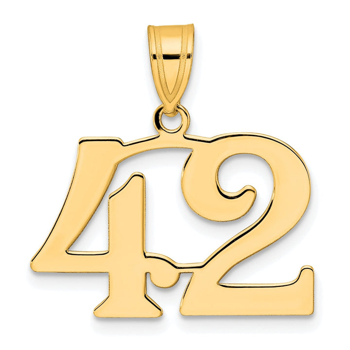 Lovely Rita's Pendants & Charms 14k Yellow Gold Polished Finish Number 42 Charm Pendant