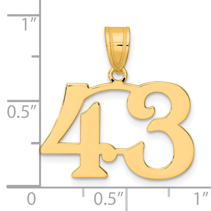 Lovely Rita's Pendants & Charms 14k Yellow Gold Polished Finish Number 43 Charm Pendant