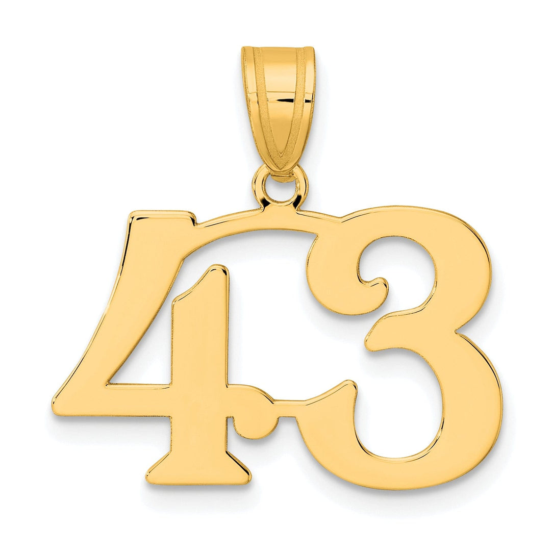 Lovely Rita's Pendants & Charms 14k Yellow Gold Polished Finish Number 43 Charm Pendant
