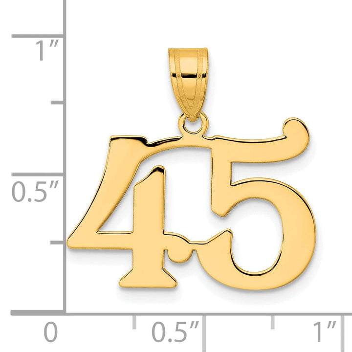 Lovely Rita's Pendants & Charms 14k Yellow Gold Polished Finish Number 45 Charm Pendant