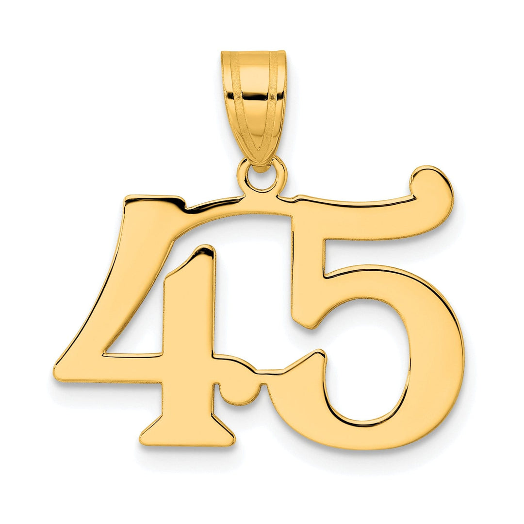 Lovely Rita's Pendants & Charms 14k Yellow Gold Polished Finish Number 45 Charm Pendant