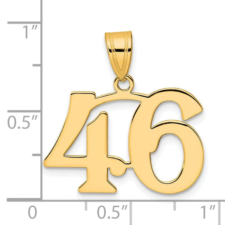 Lovely Rita's Pendants & Charms 14k Yellow Gold Polished Finish Number 46 Charm Pendant