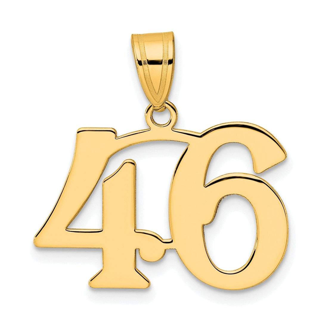Lovely Rita's Pendants & Charms 14k Yellow Gold Polished Finish Number 46 Charm Pendant