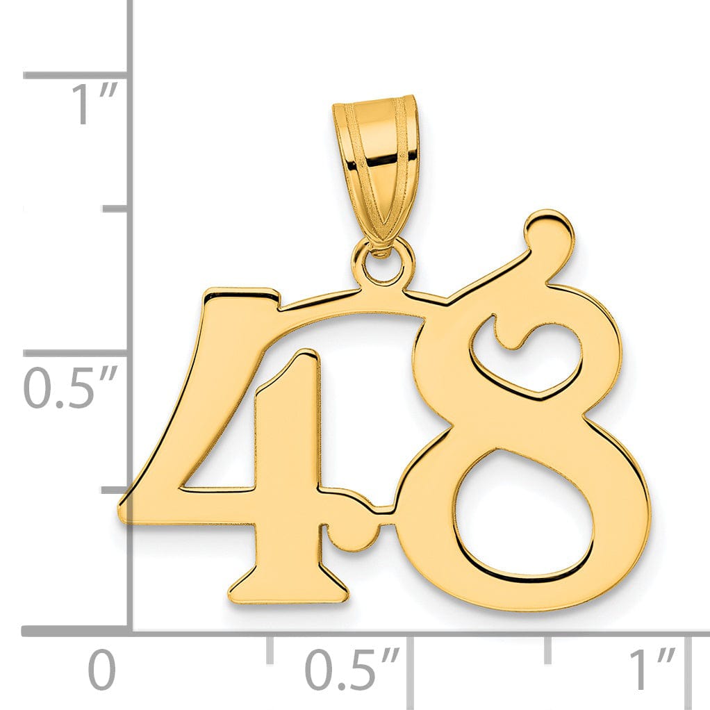 Lovely Rita's Pendants & Charms 14k Yellow Gold Polished Finish Number 48 Charm Pendant