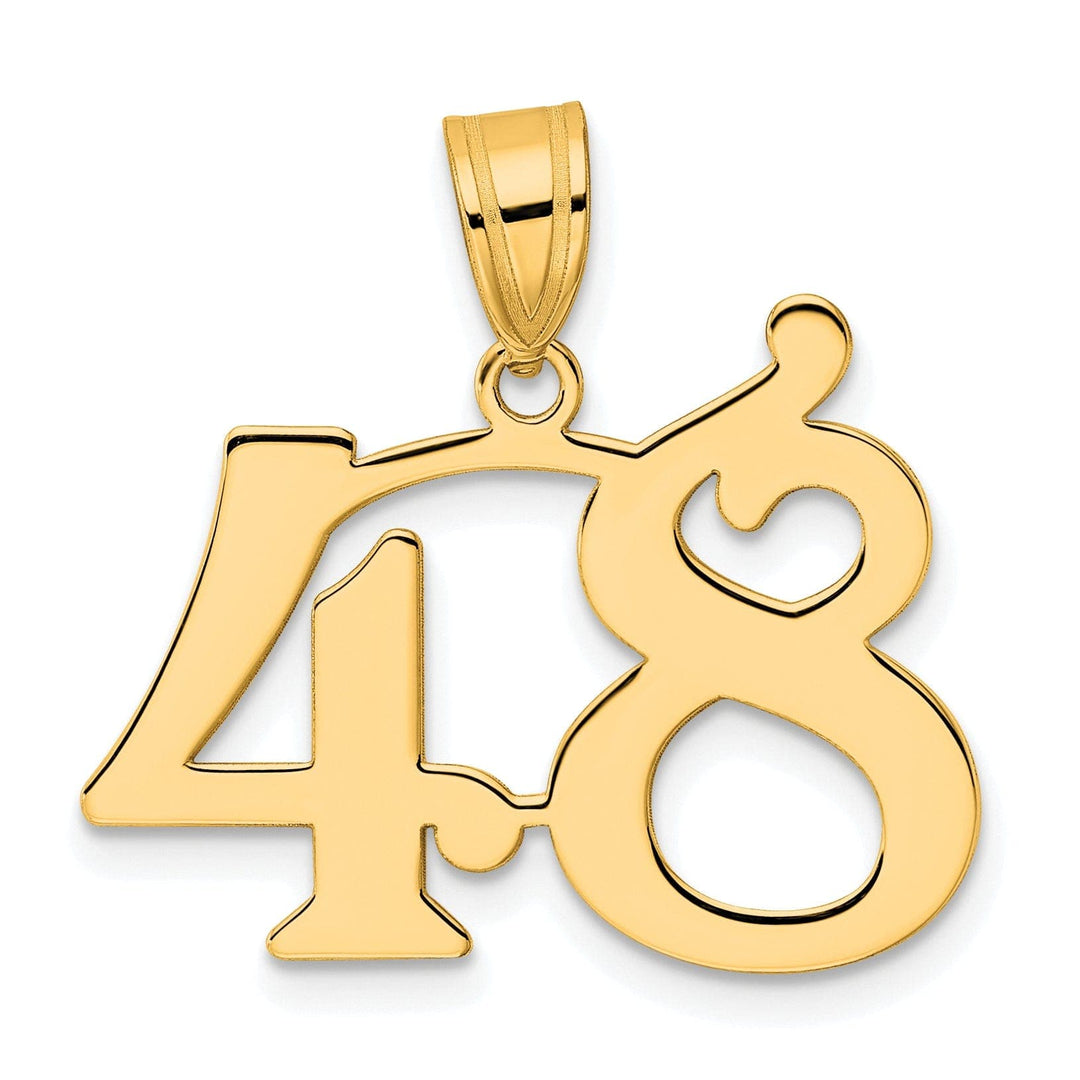Lovely Rita's Pendants & Charms 14k Yellow Gold Polished Finish Number 48 Charm Pendant