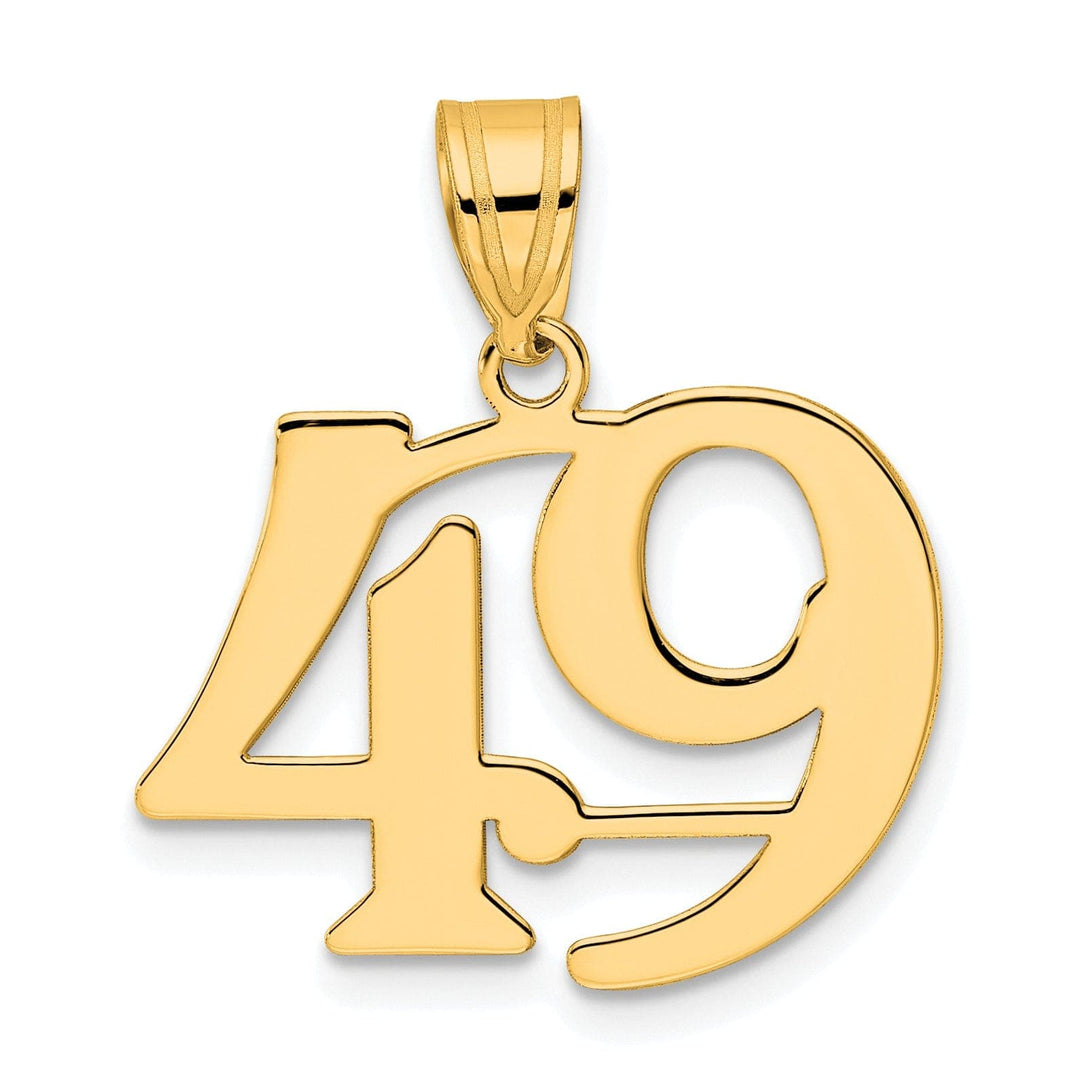 Lovely Rita's Pendants & Charms 14k Yellow Gold Polished Finish Number 49 Charm Pendant