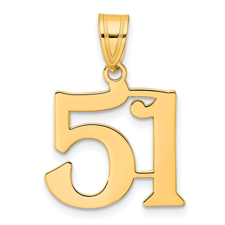 Lovely Rita's Pendants & Charms 14k Yellow Gold Polished Finish Number 51 Charm Pendant
