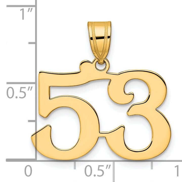 Lovely Rita's Pendants & Charms 14k Yellow Gold Polished Finish Number 53 Charm Pendant
