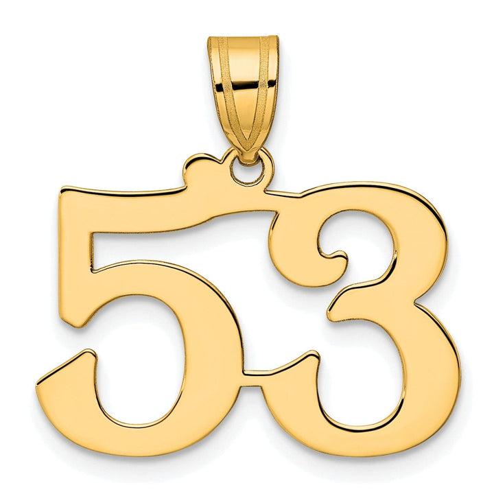 Lovely Rita's Pendants & Charms 14k Yellow Gold Polished Finish Number 53 Charm Pendant