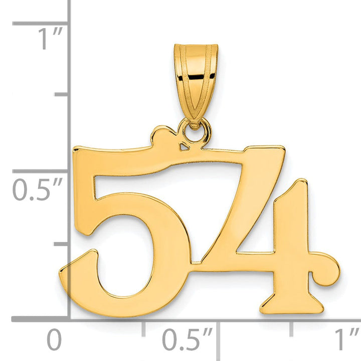 Lovely Rita's Pendants & Charms 14k Yellow Gold Polished Finish Number 54 Charm Pendant