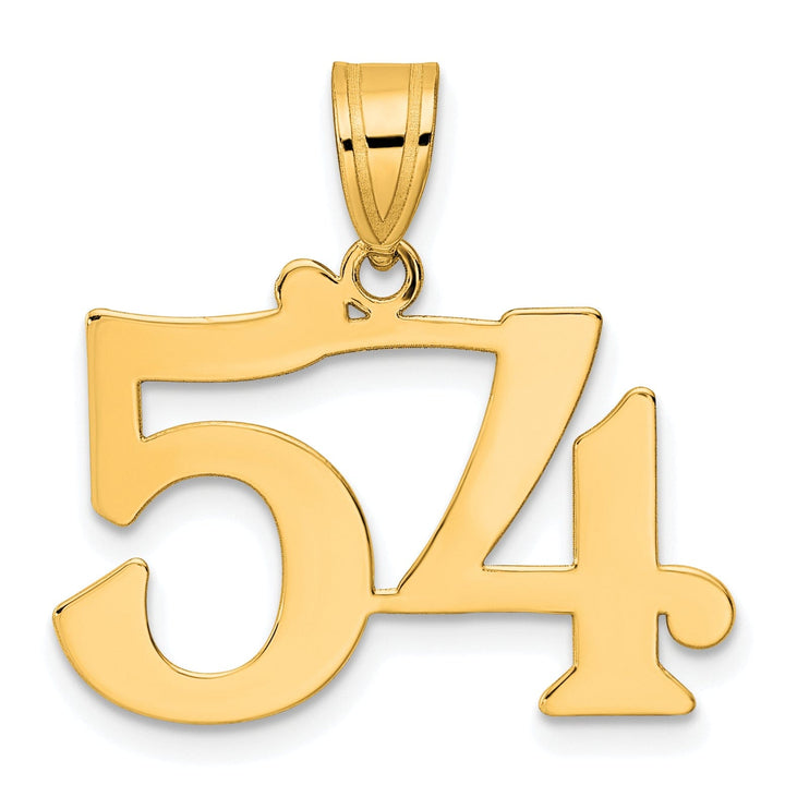 Lovely Rita's Pendants & Charms 14k Yellow Gold Polished Finish Number 54 Charm Pendant
