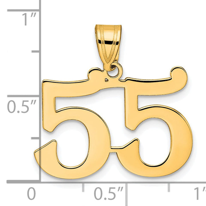 Lovely Rita's Pendants & Charms 14k Yellow Gold Polished Finish Number 55 Charm Pendant