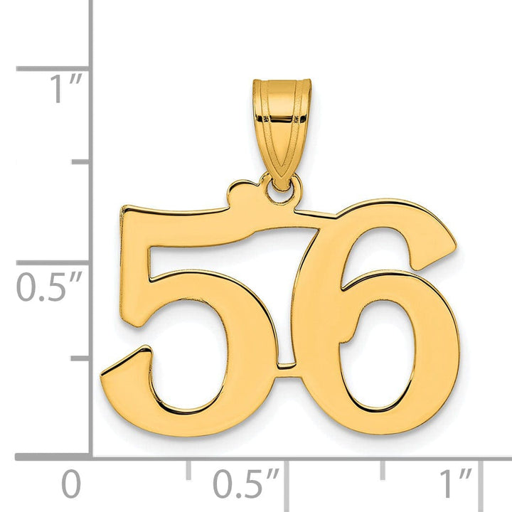 Lovely Rita's Pendants & Charms 14k Yellow Gold Polished Finish Number 56 Charm Pendant
