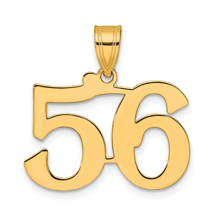 Lovely Rita's Pendants & Charms 14k Yellow Gold Polished Finish Number 56 Charm Pendant