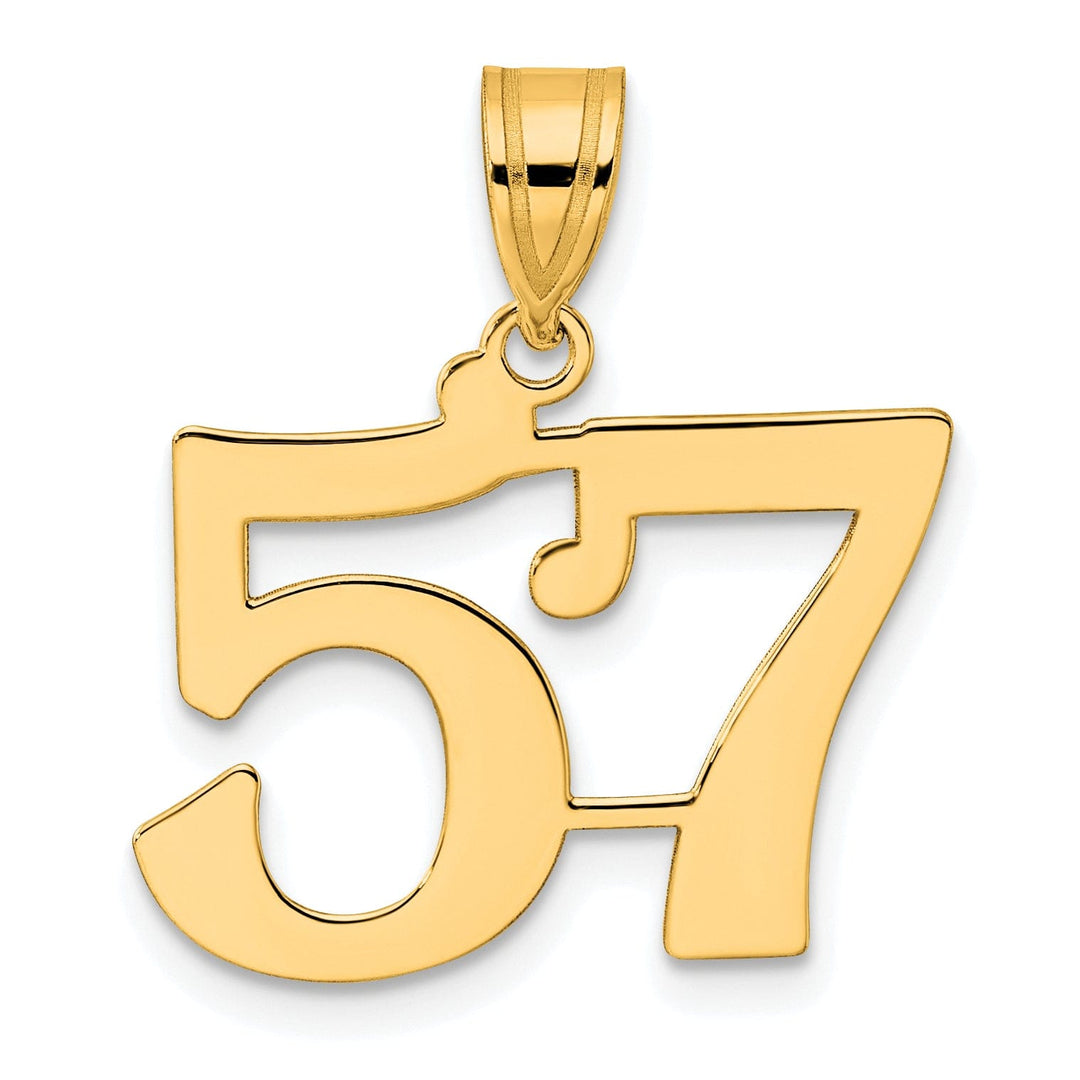 Lovely Rita's Pendants & Charms 14k Yellow Gold Polished Finish Number 57 Charm Pendant