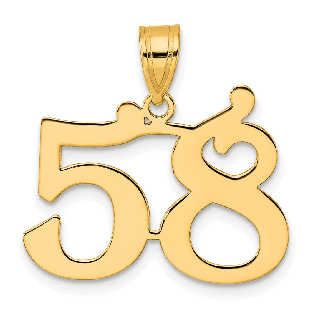 Lovely Rita's Pendants & Charms 14k Yellow Gold Polished Finish Number 58 Charm Pendant