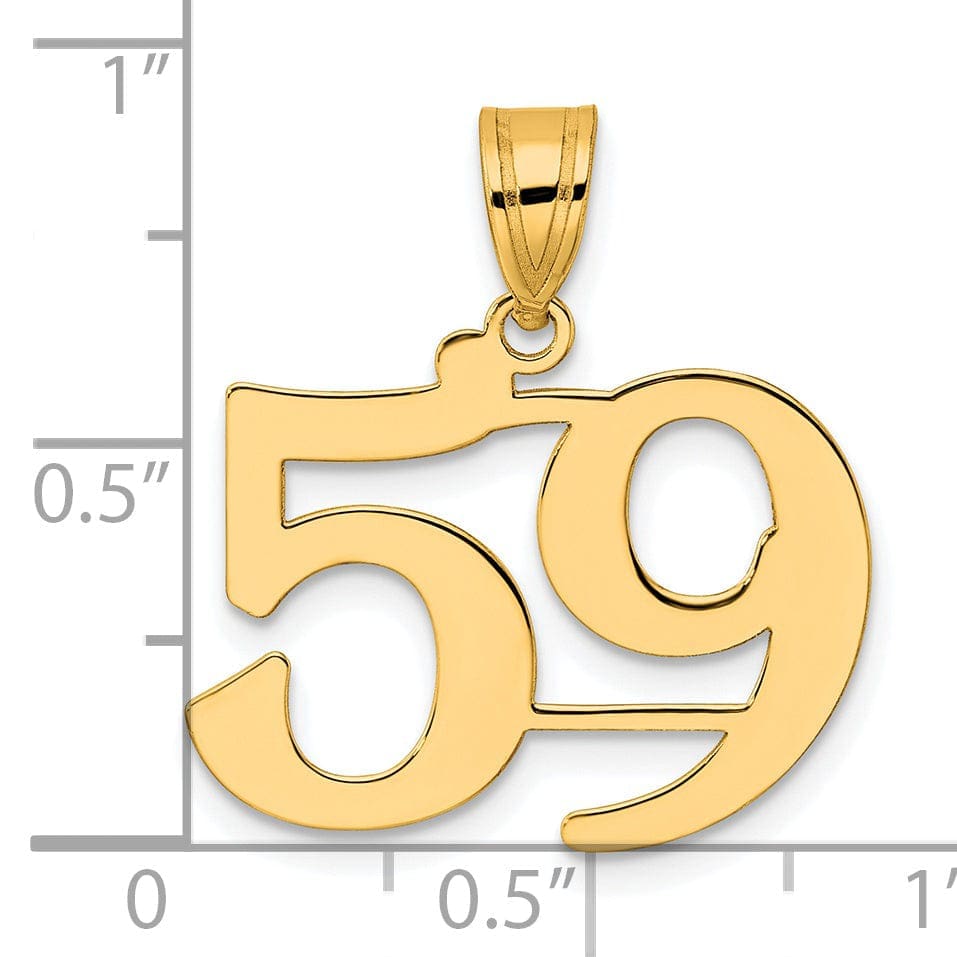 Lovely Rita's Pendants & Charms 14k Yellow Gold Polished Finish Number 59 Charm Pendant