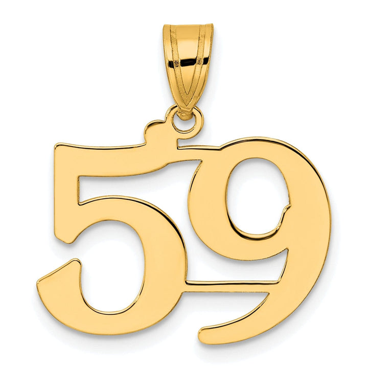 Lovely Rita's Pendants & Charms 14k Yellow Gold Polished Finish Number 59 Charm Pendant