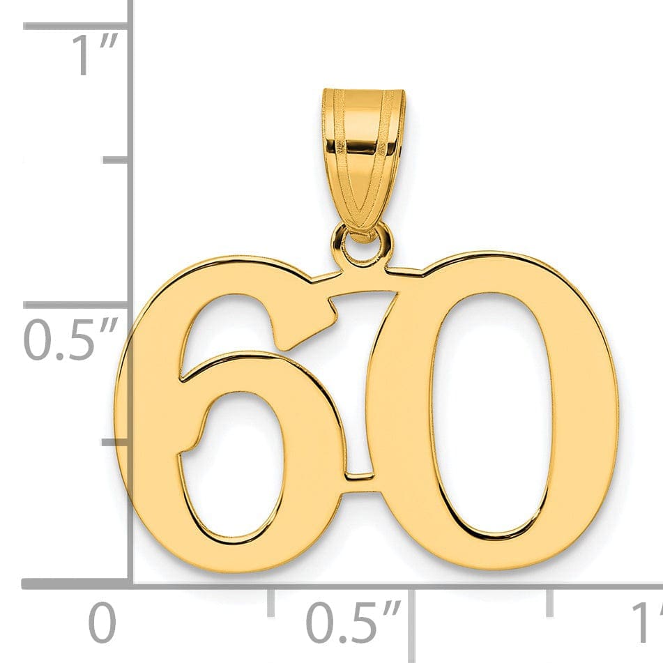 Lovely Rita's Pendants & Charms 14k Yellow Gold Polished Finish Number 60 Charm Pendant