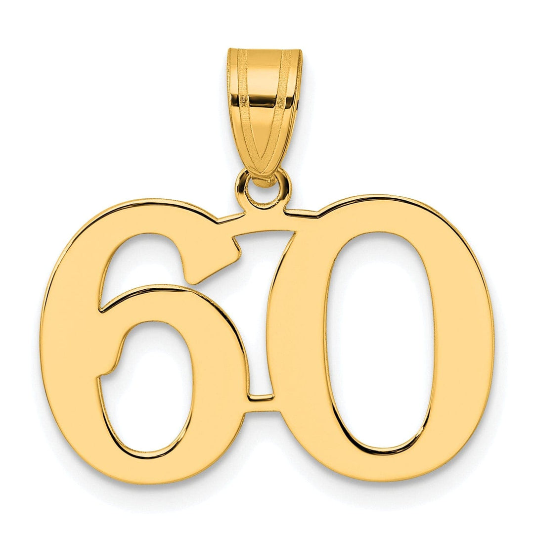 Lovely Rita's Pendants & Charms 14k Yellow Gold Polished Finish Number 60 Charm Pendant