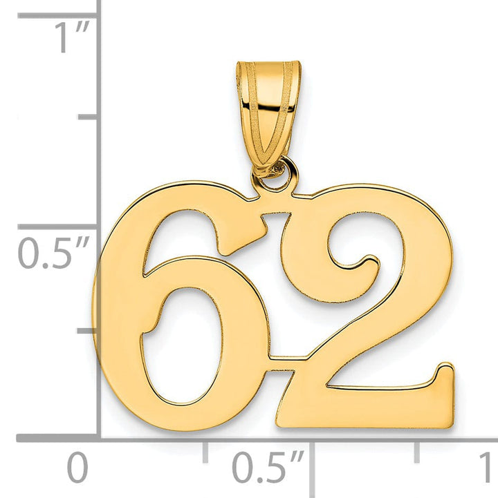 Lovely Rita's Pendants & Charms 14k Yellow Gold Polished Finish Number 62 Charm Pendant