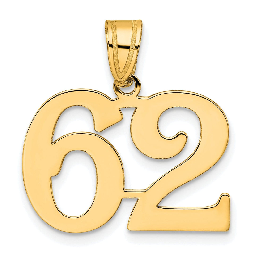 Lovely Rita's Pendants & Charms 14k Yellow Gold Polished Finish Number 62 Charm Pendant