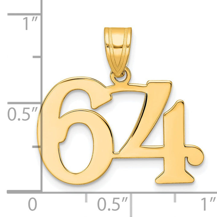 Lovely Rita's Pendants & Charms 14k Yellow Gold Polished Finish Number 64 Charm Pendant