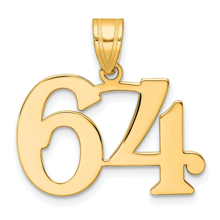 Lovely Rita's Pendants & Charms 14k Yellow Gold Polished Finish Number 64 Charm Pendant