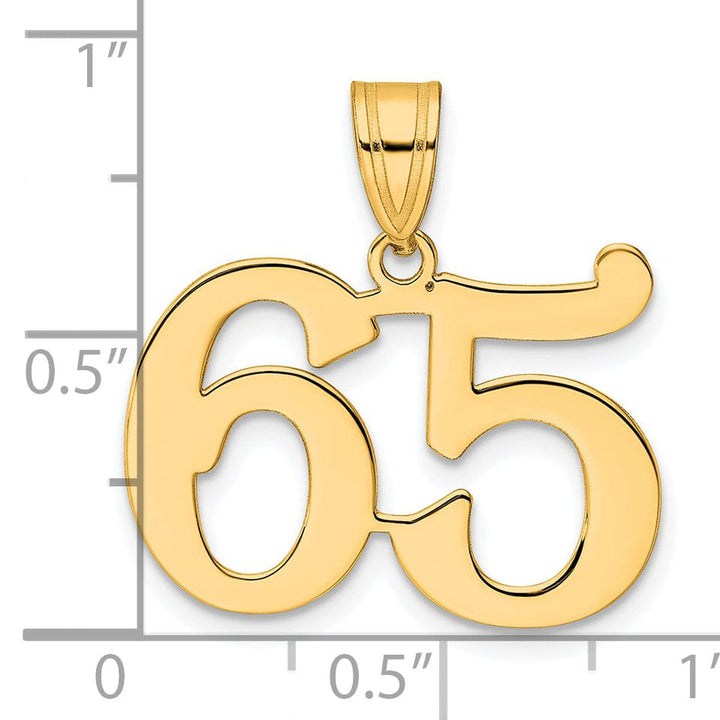 Lovely Rita's Pendants & Charms 14k Yellow Gold Polished Finish Number 65 Charm Pendant